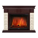 Каминокомплект Firelight: Очаг EFP/P- 2520LS, портал Bricks 25 камень бежевый, шпон темный дуб 2 Каминокомплект Firelight: Очаг EFP/P- 2520LS, портал Bricks 25 камень бежевый, шпон темный дуб 2
