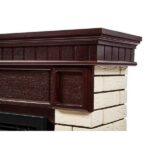 Каминокомплект: Очаг Electrolux EFP/P-2520LS N, портал Bricks 25 камень бежевый, шпон темный дуб 4