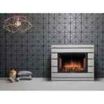 Каминокомплект: Очаг Electrolux EFP/P-2520LS N, портал Moderno 25 шпон белый дуб 4