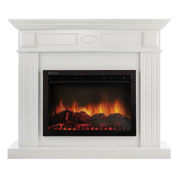 Каминокомплект: Очаг Electrolux EFP/P-3020LS N, портал Bianco 30 белый, р/в 1