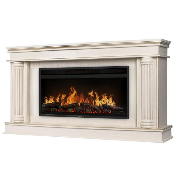 Каминокомплект: Очаг Electrolux EFP/P-3620LS, портал Olympia 42/40/36, сл. кость с зол. патиной 1